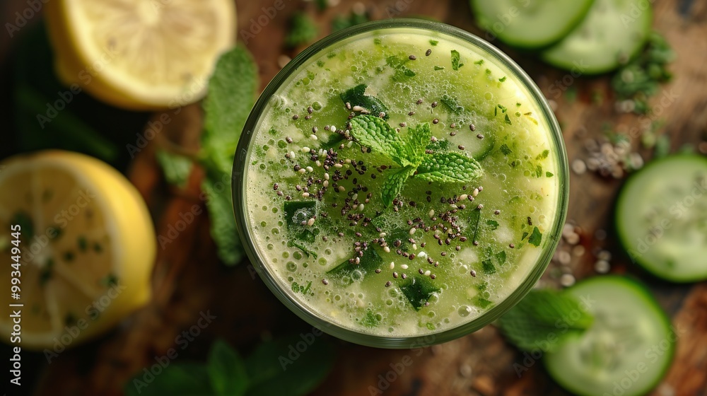 Refreshing Green Smoothie with Cucumber, Lemon, and Chia Seeds Refreshing Green Smoothie with Cucumber, Lemon, and Chia Seeds