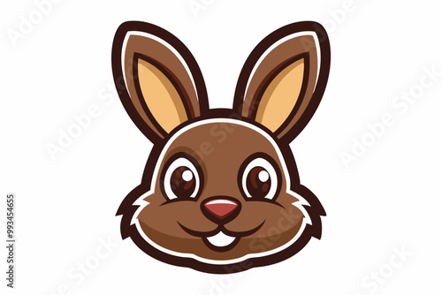 Chocolate Bunny head mascot design vector