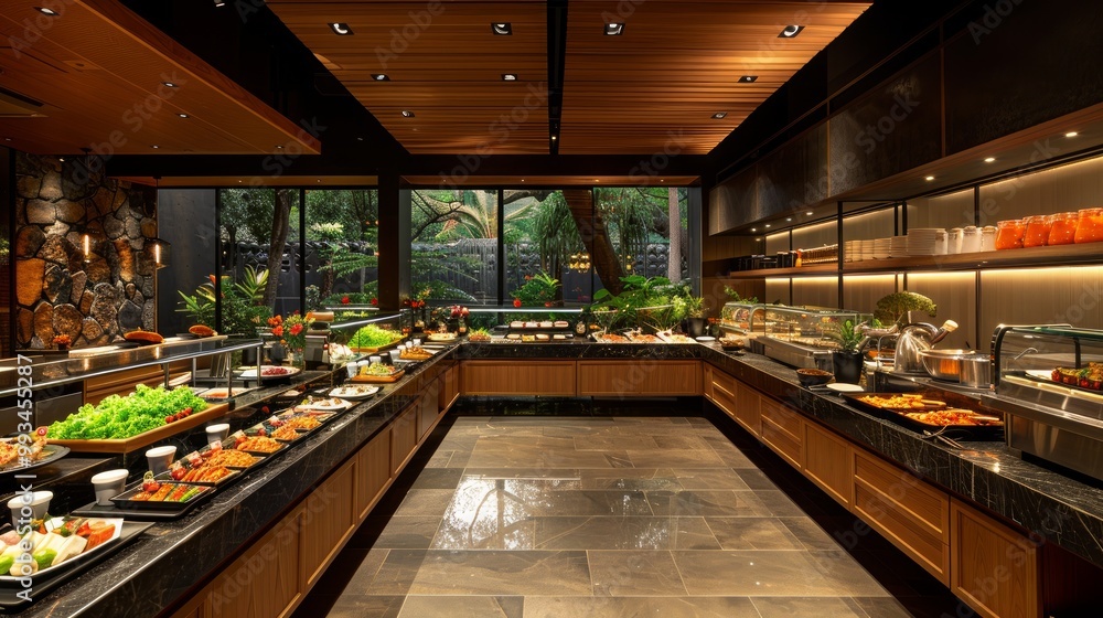 interior of buffet restaurant interior of buffet restaurant