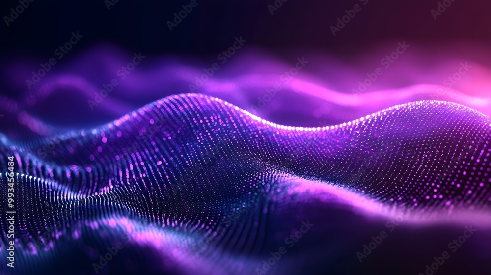 Luminous Digital Matrix: Purple Gradient Waves and Dots Luminous Digital Matrix: Purple Gradient Waves and Dots
