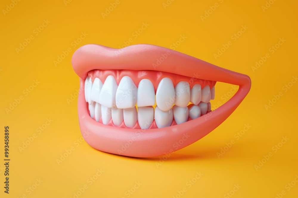 Obraz premium A model showing a mouth with teeth missing, useful for dental education and awareness campaigns