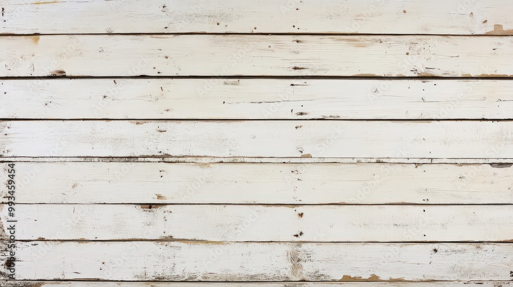 Obraz premium Rustic White Wooden Plank Boards With Texture as Background 