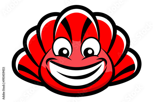 Clam head mascot design vector