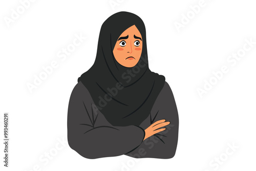 frustrated arabic woman isolated