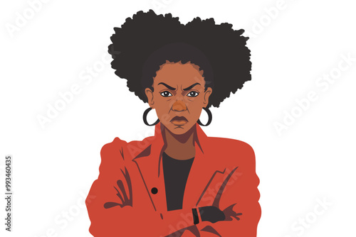 frustrated black woman isolated