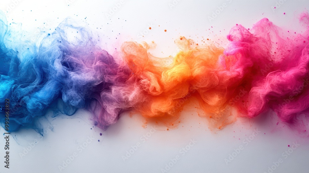 Colorful Smoke Waves on White Background Colorful Smoke Waves on White Background