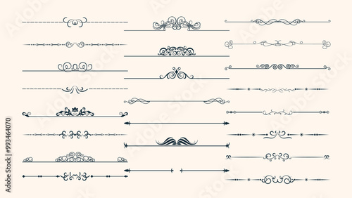 Elegant jwellery luxury ornament text dividers. Ornamental Gold Dividers for text and objects. Gold Ornate vintage frames and scroll.
