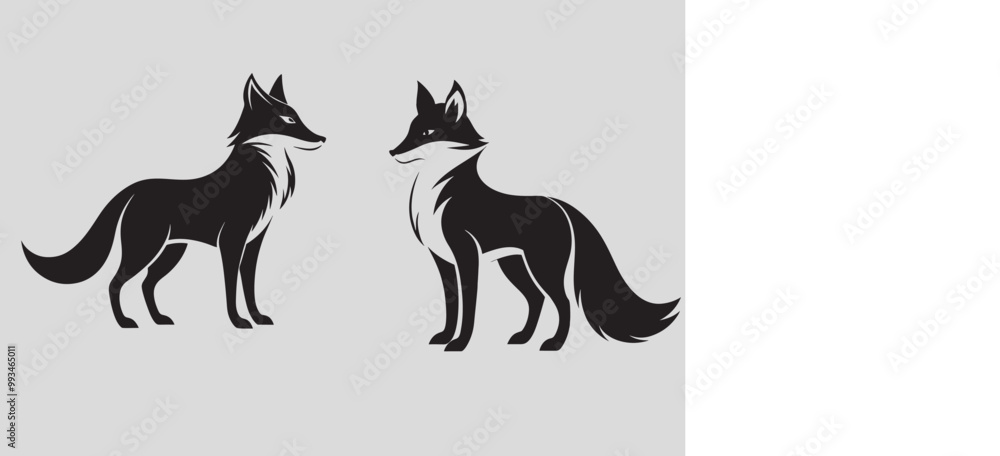Obraz premium Fox vector and Animal vector