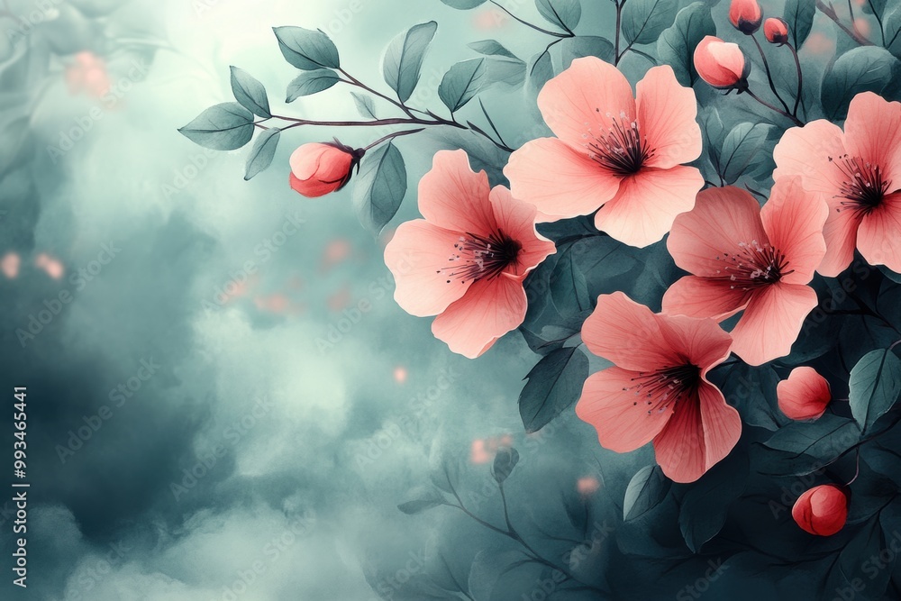 Soft Pink Flowers against a Dreamy Background Soft Pink Flowers against a Dreamy Background