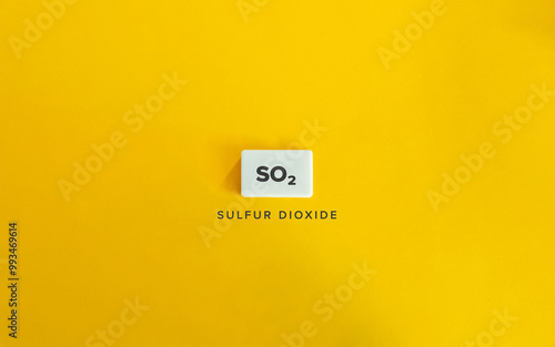 Sulfur Dioxide, SO₂. Chemical Compound Containing Sulphur. Chemical Formula and Name.  photo