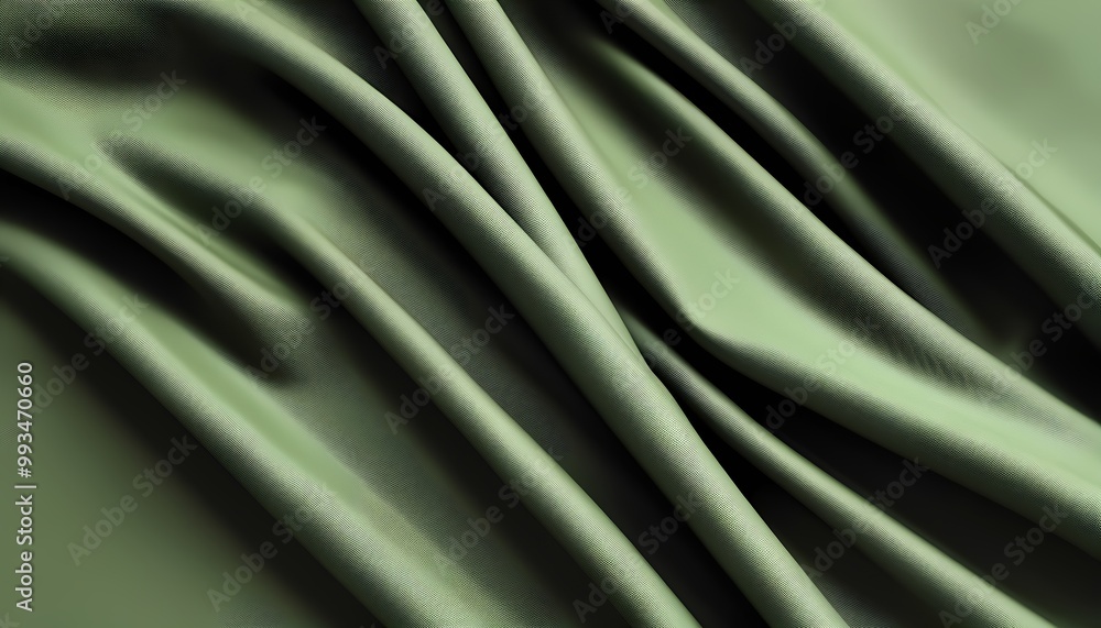 Obraz premium Elegant Folds of Green Fabric
