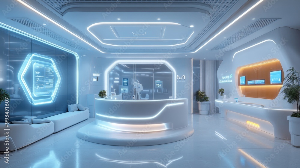 Futuristic Reception Area. Futuristic Reception Area.