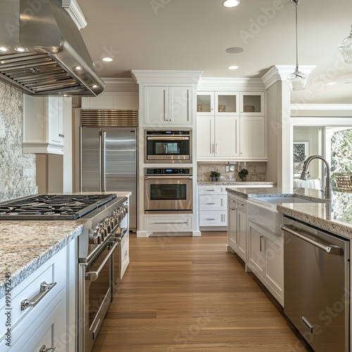 Wallpaper Mural a large kitchen with stainless steel appliances Torontodigital.ca