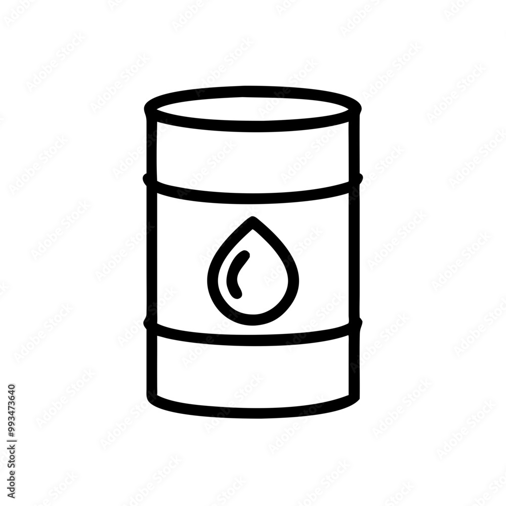 Oil Barrel Icon with Oil Drop Oil Barrel Icon with Oil Drop