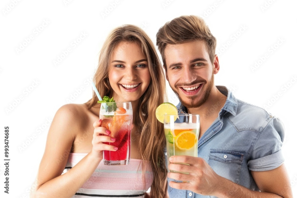 A couple enjoying drinks together, perfect for social gatherings or romantic moments A couple enjoying drinks together, perfect for social gatherings or romantic moments