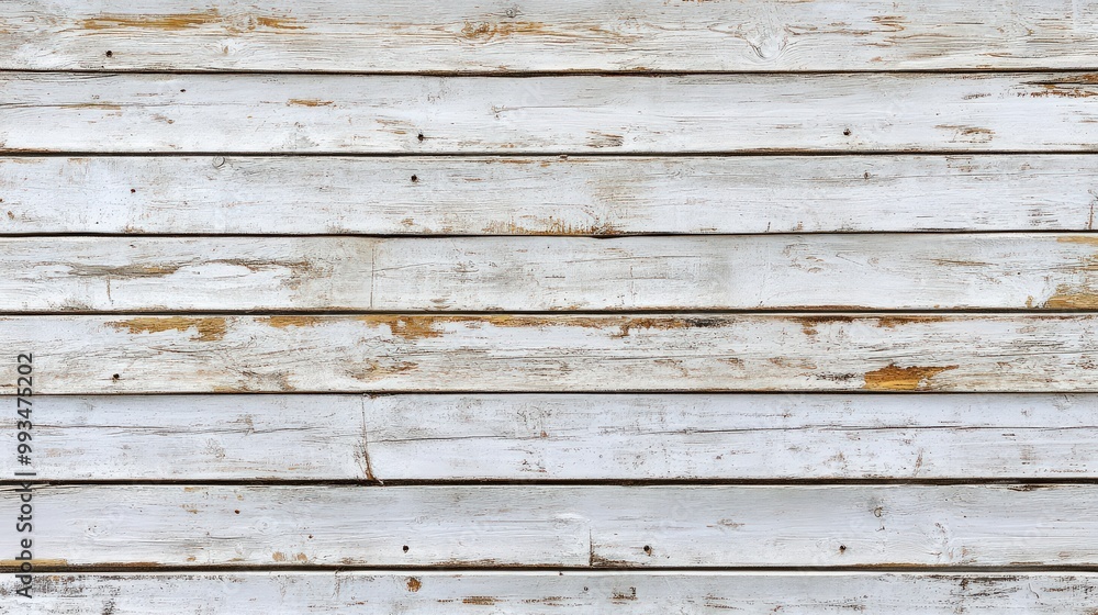 Naklejka premium Rustic White Wooden Plank Boards With Texture as Background 