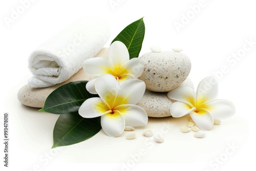 A bouquet of fresh yellow and white flowers sits next to a towel, perfect for a bathroom or outdoor setting