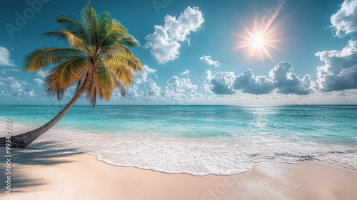 Sunny Days by the Sea with Palm Trees