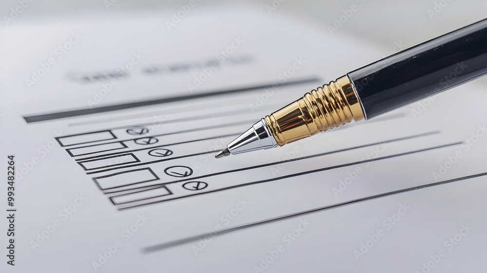 Fototapeta premium Checkbox Marked on Ballot Form for Election Decision