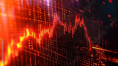 Wallpaper Mural Futuristic Holographic Stock Market Crash and Digital Financial Crisis with Price Drop in Business Decline Torontodigital.ca