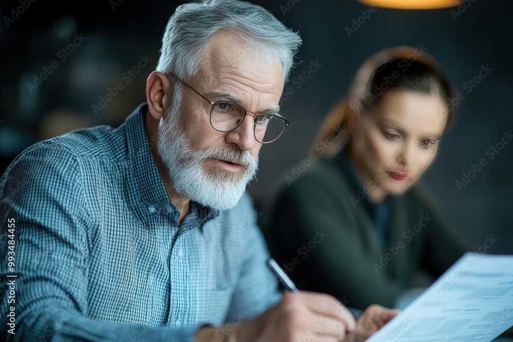 Couple Engaged in Deep Tax Planning with Financial Advisor for Successful Future Strategy Couple Engaged in Deep Tax Planning with Financial Advisor for Successful Future Strategy