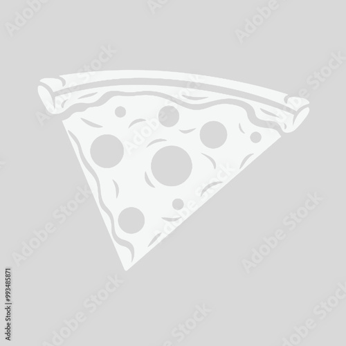 Pepperoni Pizza Slice Silhouette Vector Illustration Transparent Background