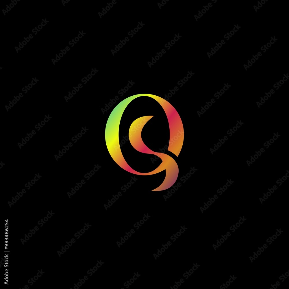 Gradient Q vector logo template design Gradient Q vector logo template design