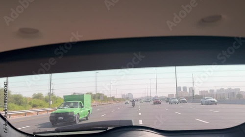 Dubai traveling on the highway