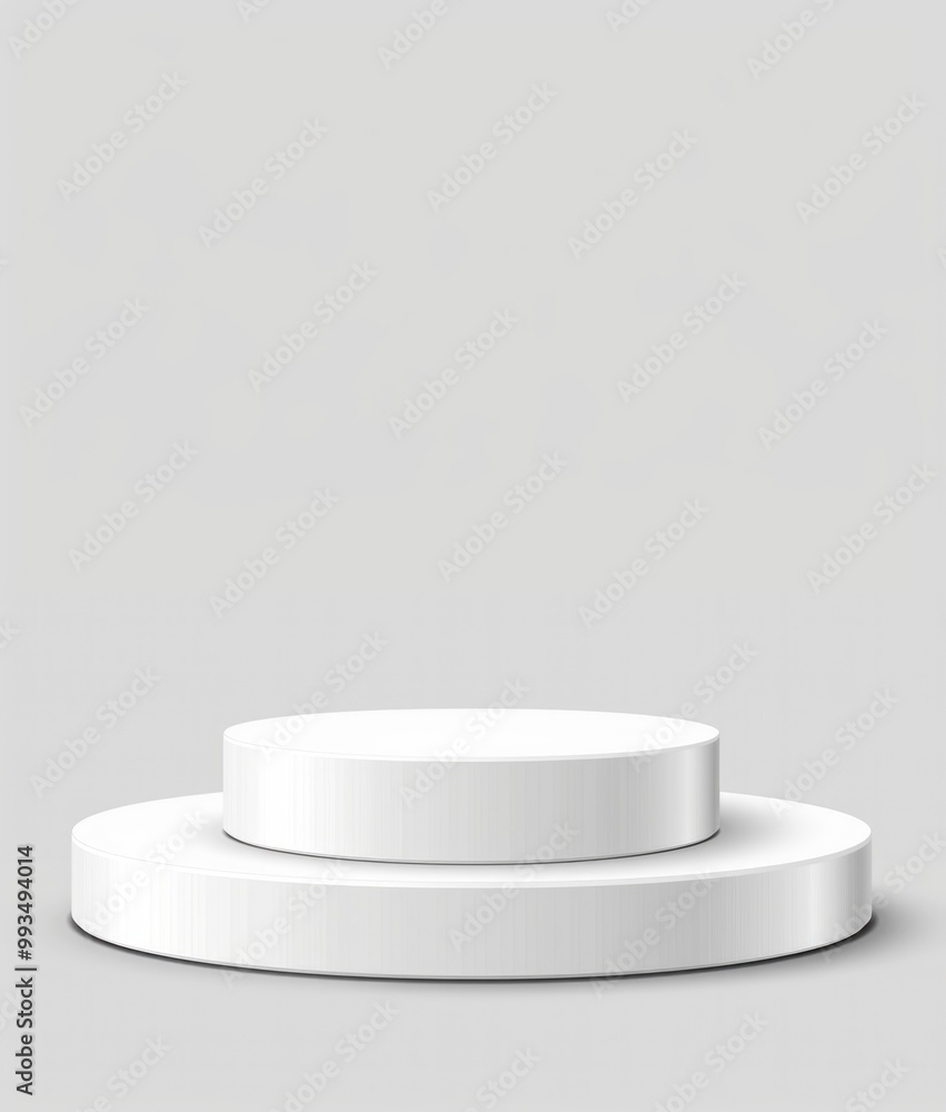 Empty white podium for product presentation with copy space