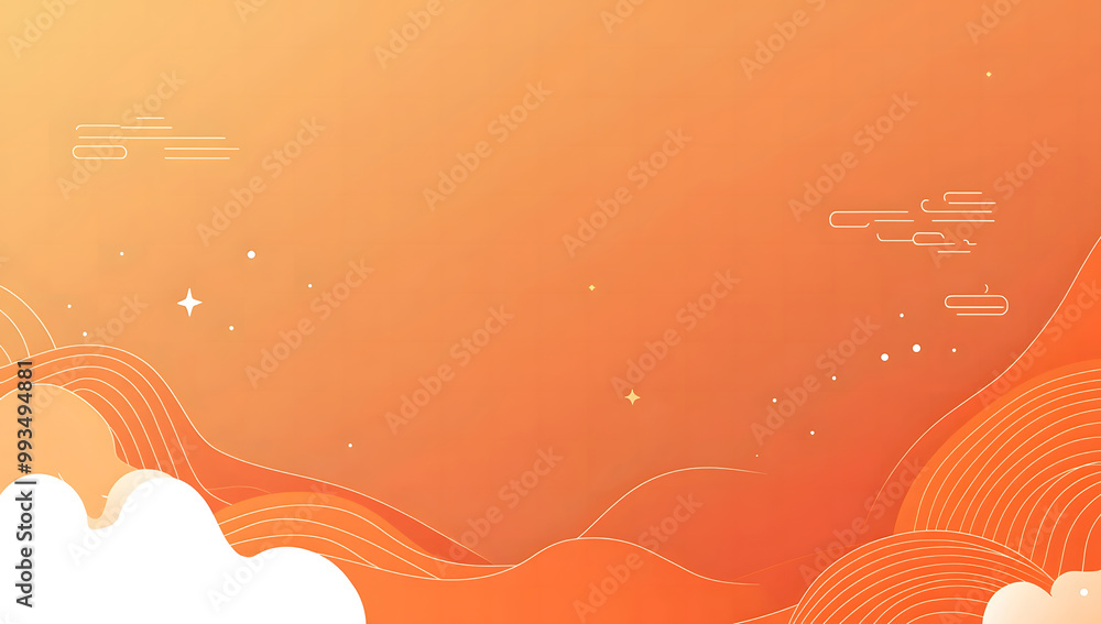 Abstract Sunset Sky with Clouds and Stars Illustration design Abstract Sunset Sky with Clouds and Stars Illustration design