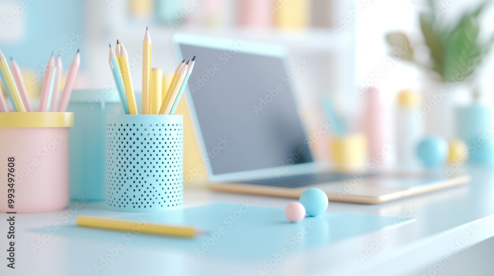 Pastel Desk Setup. Pastel Desk Setup.