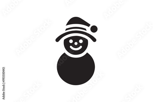 snowman clip art vector elements silhouette isolated in white background