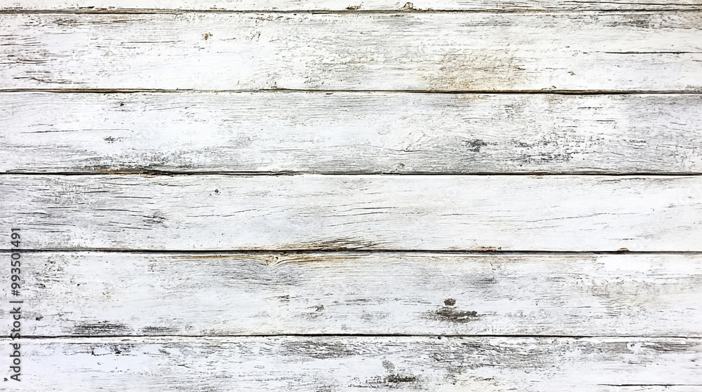 Obraz premium Old wooden plank wall painted with white peeling paint. Rustic background.