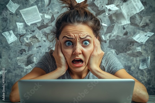 A close-up of a persons hands trembling over a keyboard indicating the anxiety and fear induced by cyberbullying photo