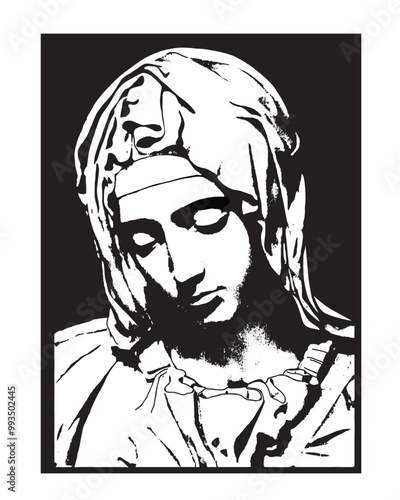Our Lady of Sorrow vector Virgin Mary catholic religious Illustration