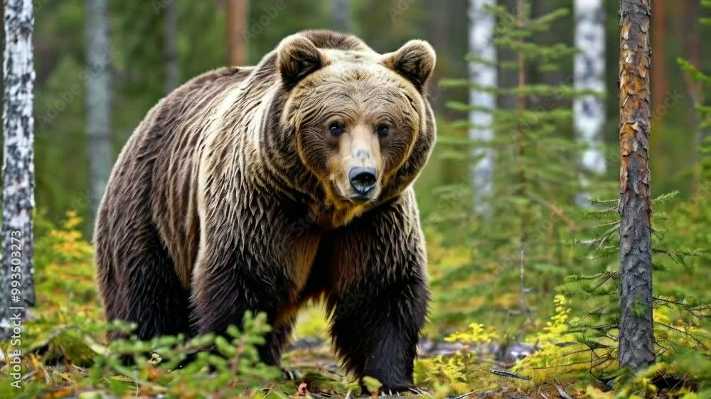brown bear finland forest plantigrade omnivore large mammal brown bear finland forest plantigrade omnivore large mammal