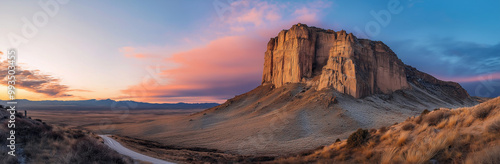 Dramatic Rock Formation at Sunset in the American West