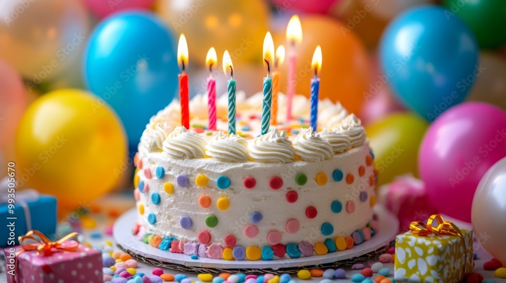 Birthday Cake with Candles.