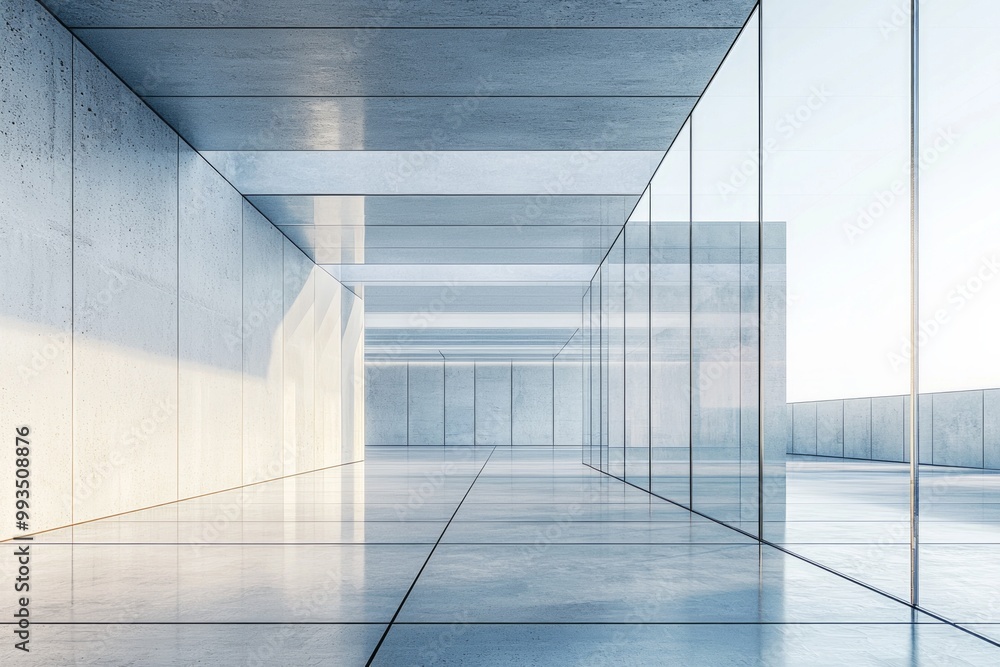 A futuristic glass wall with a translucent frame, the empty middle faintly reflecting the surroundings A futuristic glass wall with a translucent frame, the empty middle faintly reflecting the surroundings