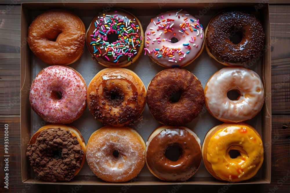 Variety of Delicious Donuts in a Box - Perfect for Celebrations and Treats Variety of Delicious Donuts in a Box - Perfect for Celebrations and Treats