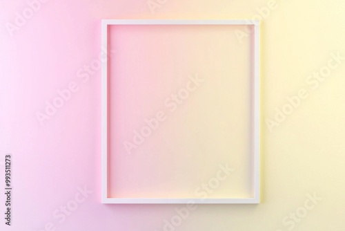 A gradient from pale yellow to soft pink with a thin white frame, the middle empty and blending into the background 