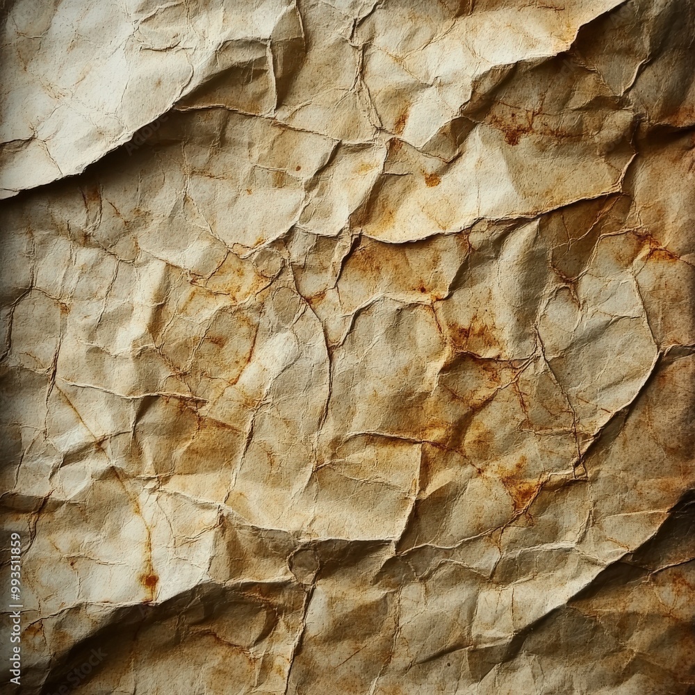 High-resolution crumpled stained paper texture High-resolution crumpled stained paper texture