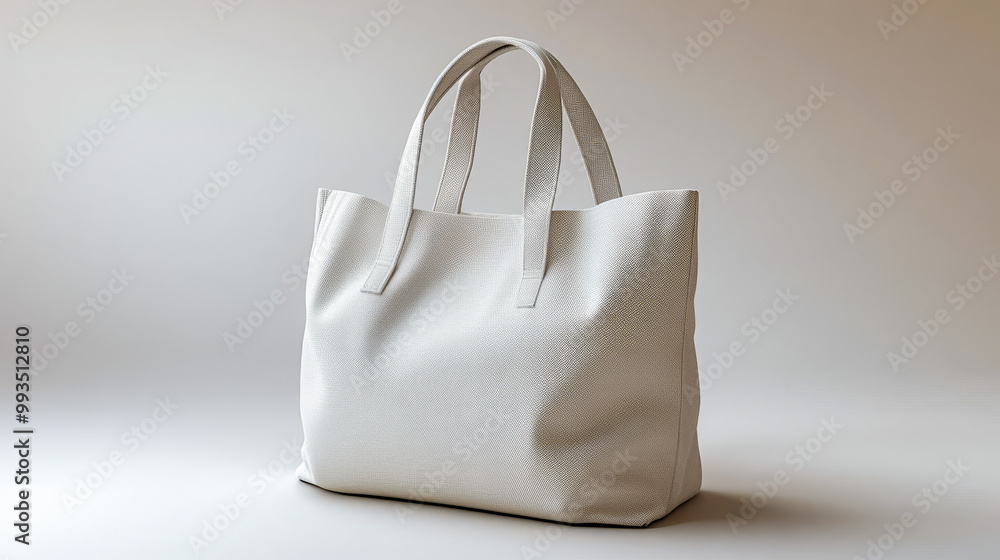 A sleek, minimalist white tote bag with simple red accents, displayed against a clean, neutral background for an elegant look.. A sleek, minimalist white tote bag with simple red accents, displayed against a clean, neutral background for an elegant look..