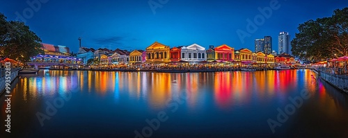 Clarke Quay Waterfront A lively riverside district with colorful colonial-era buildings photo