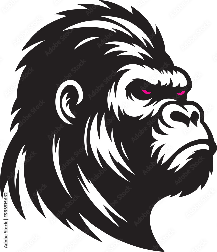 Fototapeta premium Gorilla vector and Gorilla head illustration and Monkey vector