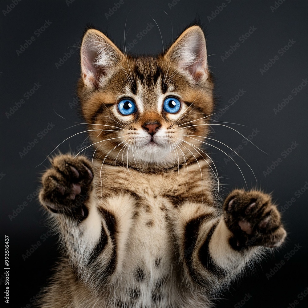 Curious Kitten Reaching Out: A Moment of Playfulness Curious Kitten Reaching Out: A Moment of Playfulness