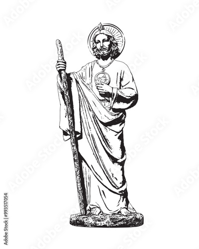 Saint Jude Thaddeus apostle of Jesus Christ Illustration Catholic religious vector