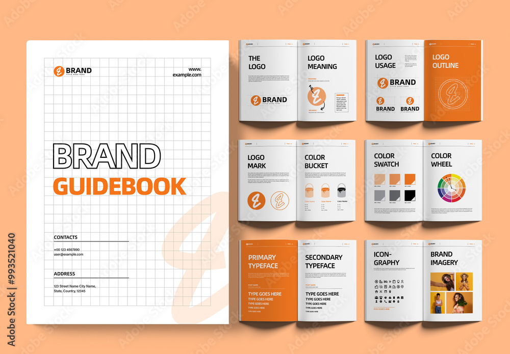 Simple Guidebook Brand Guidebook Layout Stock Template | Adobe Stock