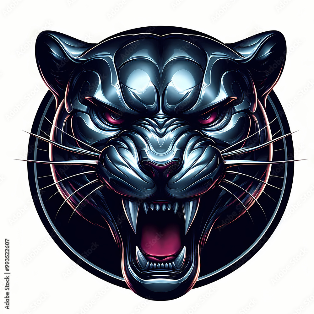 T-shirt print featuring a majestic panther in an elegant, powerful pose, art print isolated on a white background, perfect for sleek and fierce designs T-shirt print featuring a majestic panther in an elegant, powerful pose, art print isolated on a white background, perfect for sleek and fierce designs