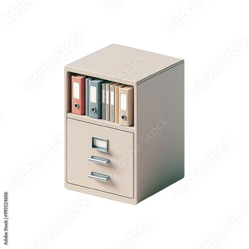 Filing cabinet isolated on transparent background